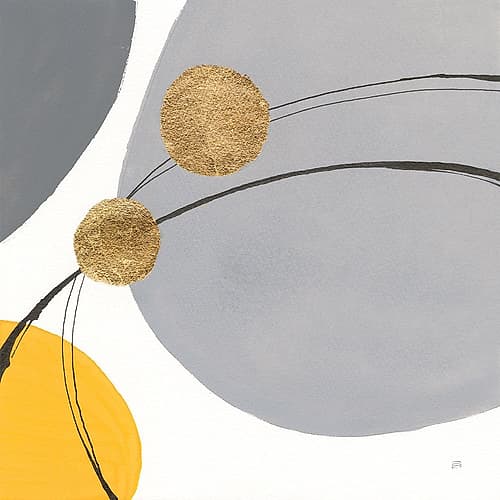 Golden Orbs I Minimalist Print
