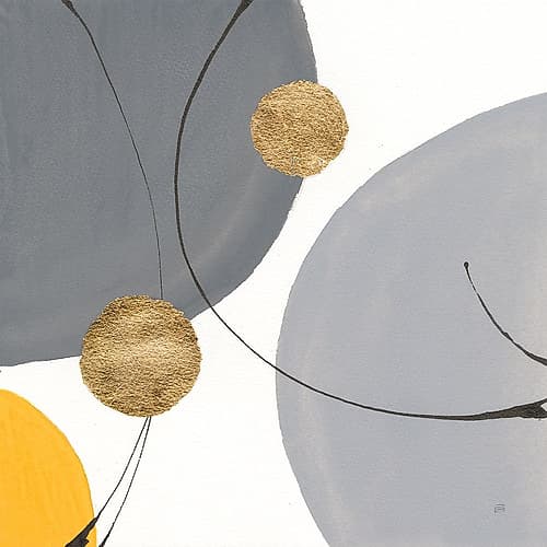 Golden Orbs III Abstract Art Print