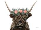 Longhorn with Rose Crown Art Print