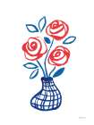 Floral in Plaid II Art Print