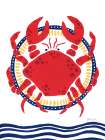 Kitschy Coastal Crab Art Print