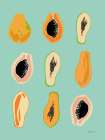 Papaya Blue Art Print
