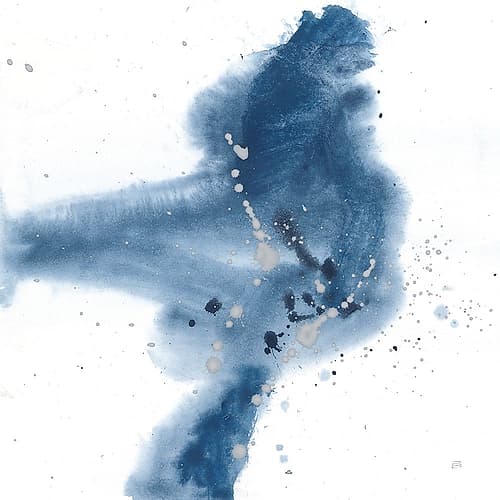 Connecting the Dots III Dark Denim Abstract Art Print