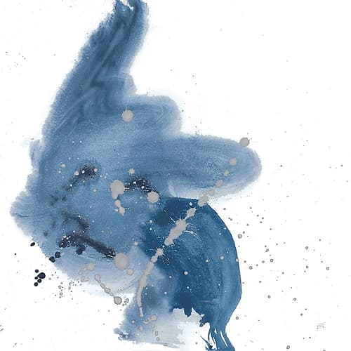 Connecting the Dots IV Dark Denim Minimalist Print