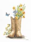 Wildflower Western I Sky Blue Art Print