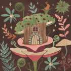 Floralscape Fairies IV Dark Art Print