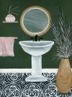 Green Bathroom II Bathroom Art Print