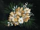 Moody Golden Florals Art Print