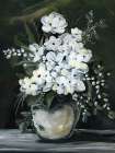 White Flowers in Vase Art Print
