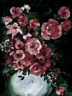 Botanical Elegance I Burgundy Art Print