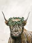 Harvest Cow Sage Texture Light Art Print