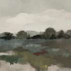 Burgundy and Sage Landscape II Moody Art Print