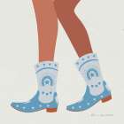 Cowgirly II Blue Art Print
