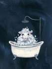Sheep in Tub and Suds Texture Dark Art Print
