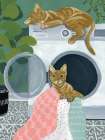 Laundry Cats Art Print