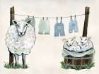 Clothesline Sheep Art Print