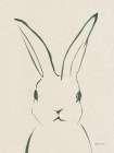 Bunny Portrait Green Minimalist Print