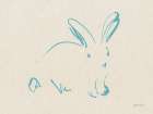 Illustrative Bunny I Blue Art Print