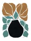 Boho Golden Flowers in Vase I Art Print