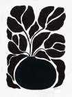 Boho BW Flowers in Vase II Art Print