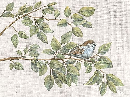 Birch on a Branch I Linen Art Print