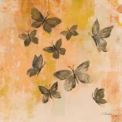 Butterfly Silhouettes II Art Print