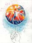 Abstract Basketball Trick Art Print