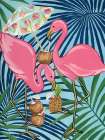 Flamingo Happy Hour I Art Print
