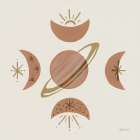 Serene Saturn and Moons Art Print