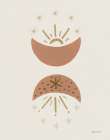 Serene Moon and Sun Beams Art Print
