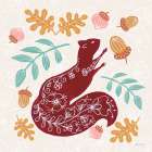 Gathering Acorns Art Print