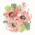 Pink Coral Poppies I Art Print