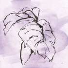 Midnight Plum Leaf I Art Print