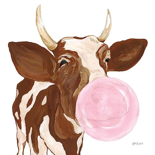 Bubblegum Cow Kids Print