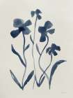 Blue Florals II Navy Art Print