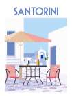Santorini Poster I Coastal Print