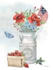 Red White and Blue Floral I Art Print