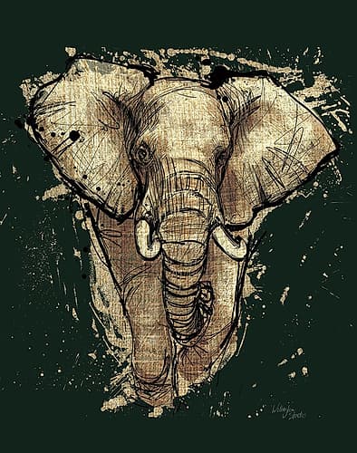 Gold Africa I on Green Art Print