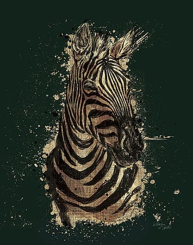 Gold Africa II on Green Art Print