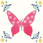 Folk Butterfly VI Art Print