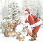 Woodland Santa V Art Print