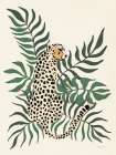Sitting Cheetah Cream Art Print