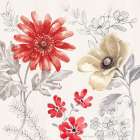 Flora Toile II Art Print
