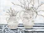 Chantilly Cottage Jugs B&W Art Print