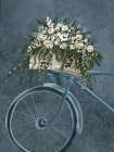 Vintage Bicycle with Florals Denim Art Print