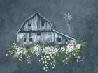 Adorned Barn Sketch Denim Art Print