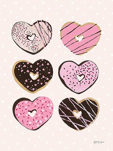 Donut Hearts Food Print