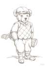Teddy Bear Golf Sketch Art Print