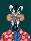 Miami Living Zebra Portrait Art Print