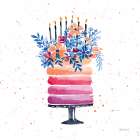 Colorful Cake and Candles Art Print